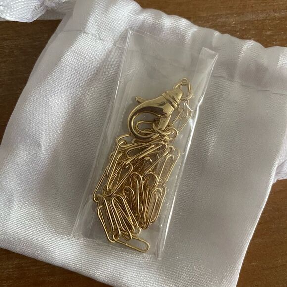 New ADORNIA Lock Paper Clip Chain Necklace 14k yellow gold 17” JEWELRY - Picture 5 of 5